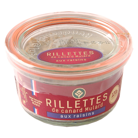 Консервы паштетные Rillettes de canard aux raisins Рийет с изюмом, 120г