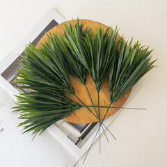 Осока, травяная веточка, искусственная зелень, 29 см, набор 5 веток.
