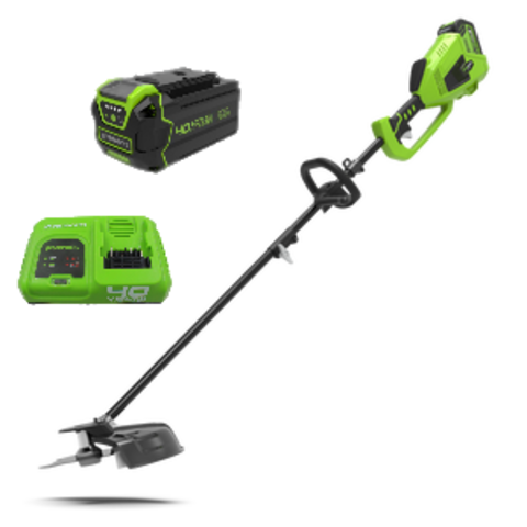 Аккумуляторный триммер Greenworks GD40BCK4B, 40v, 35 см, АКБ 4 А·ч и быстрое ЗУ