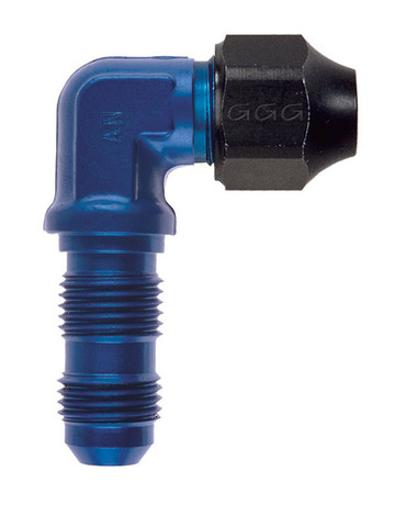 HL843-06D Фитинг угл. проход.  AL трубки 10мм, JIC/UNF 9/16 x 18, AL, синий, 90°, AN06 Goodridge