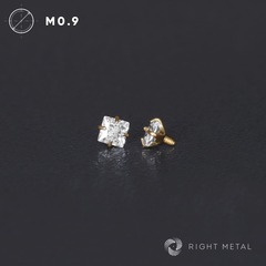 Cubic Zirconia Square Crystal PVD Yellow