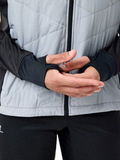 Премиальный костюм для лыж и зимнего бега Nordski Hybrid Hood Warm 2.0 Black-Grey