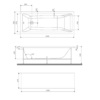 Am.Pm W93A-150-070W-P Gem. панель фронтальная 150x70