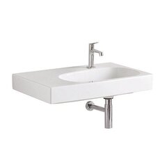 Раковина Geberit Citterio с полкой: B=75см, T=50см, Отверстие под смеситель=Правая, Перелив=Без, Полочное пространство=Левая, Белый / Специальное керамическое покрытие KeraTect фото