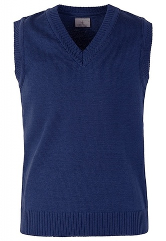 Синий вязаный жилет STENSER, хлопок/акрил