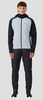 Премиальный костюм для лыж и зимнего бега Nordski Hybrid Hood Warm 2.0 Black-Grey
