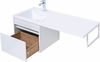 Aquanet 239208 Тумба с раковиной Токио 110 L подвесная 1 ящик цвет белый глянец (239208)