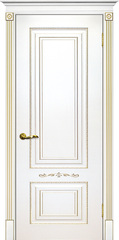 Дверь Смальта 04 / Цвет Белый ral 9003 патина золото / Двери ТЕКОНА