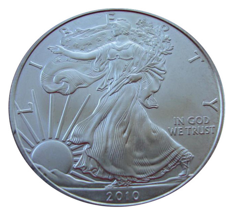 США 1 доллар 2010 Шагающая свобода Американский орел СЕРЕБРО 2