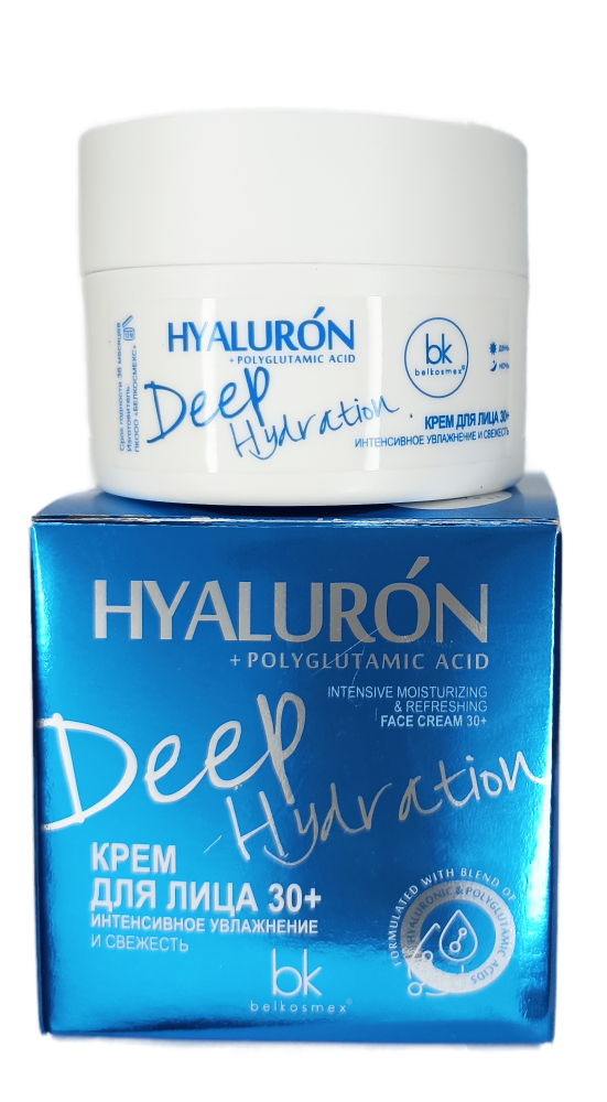 BelKosmex Hialuron Deep Hydration Крем для лица 30+ Интенсивное увлажнение и свежесть 48г