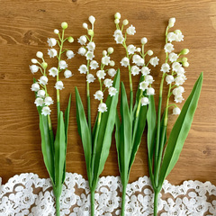 Ландыши искусственные из мягкого пластика, реалистичные, букет 4 ветки.