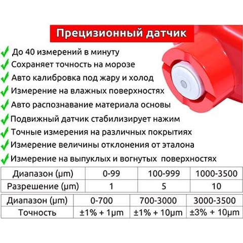 Толщиномер CARSYS DPM-816 PRO (красный)