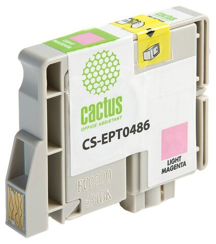 Картридж струйный Cactus CS-EPT0486 T0486 светло-пурпурный (14.4мл) для Epson Stylus Photo R200, R220, R300, R320, R340, RX500, RX600, RX620, RX640