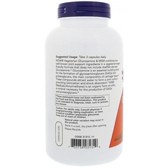 Now Foods, Вегетарианские глюкозамин и МСМ, 240 растительных капсул