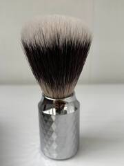 Помазок для бритья синтетика ручка метал светлый