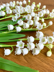 Ландыши искусственные из мягкого пластика, реалистичные, букет 4 ветки.