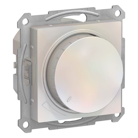 Светорегулятор/диммер поворотно-нажимной LED 400 Вт. Цвет Жемчуг. Schneider Electric AtlasDesign. ATN000423