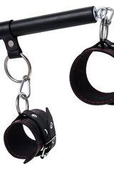 Черная распорка с 4 манжетами для рук и ног - 