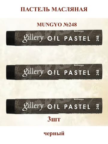 Пастель масляная мягкая профессиональная MUNGYO Gallery Чёрный №248 (3шт)