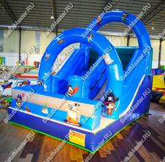 Надувной коммерческий батут-горка "Морской бой", 6*3,3*5 м.