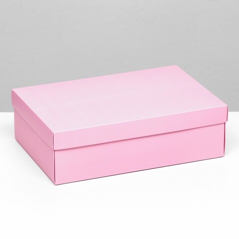 Коробка сборная одиночная Прямоугольник, Розовый, 30*20*9 см, 1 шт.