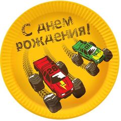 Тарелки Тачки Монстры Трак, 18 см, 6 шт.