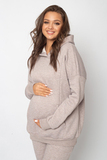 Утепленный спортивный костюм для беременных и кормящих 16216 светлый какао меланж