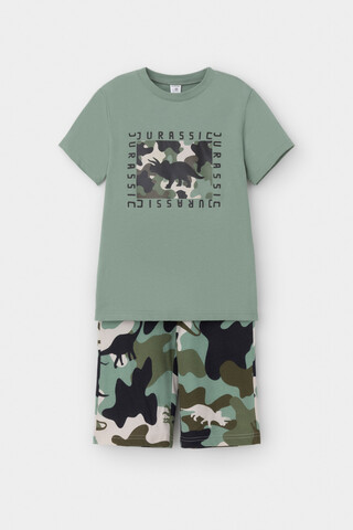 пижама  для мальчика  К 1528/эвкалипт,камуфляж с динозаврами