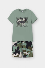 пижама  для мальчика  К 1528/эвкалипт,камуфляж с динозаврами