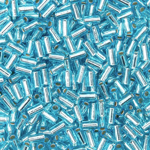 Японский бисер TOHO Bugle (стеклярус) 3mm (№23), с внутренним серебрением, прозрачный