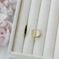 Швензы Конго с черной эмалью 14*4 мм, позолота, Ш032