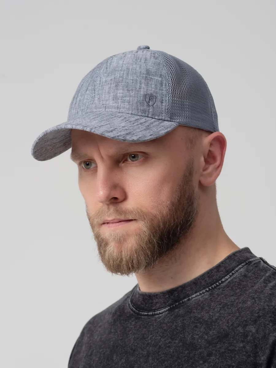 Бейсболка с сеткой летняя серая