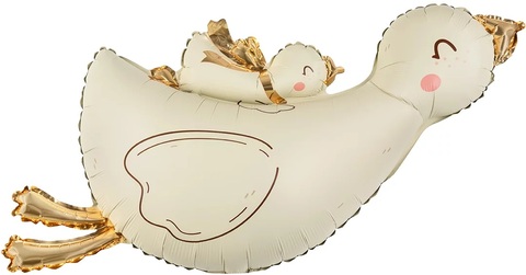 Шар К Фигура, Гусь с малышом, Сатин, 38''/97 см