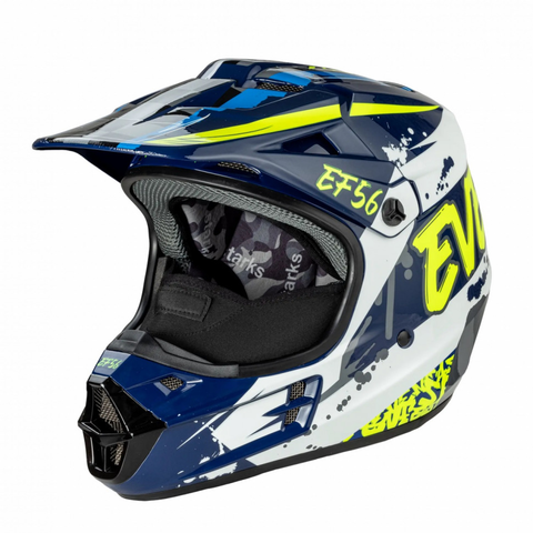 Шлем (кроссовый) Starks EF5 Base MX Синий/Белый/Hi-Viz глянец ABC XXL