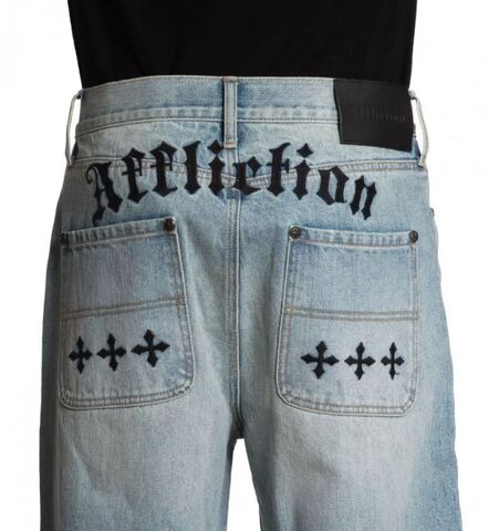 Affliction | Джинсы мужские Wide Leg Binded Orion Jeans 110WL205 карманы сзади