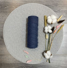 Шнур хлопковый без сердечника, d 4 мм, т. джинс