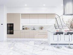 Прямая модульная кухня Фьюжн-02 Cream Silk/Silky White - Белый 2140*4400*600