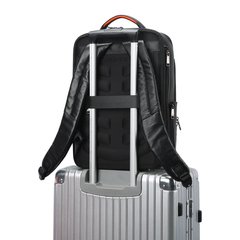 Рюкзак деловой BOPAI чёрный нат. кожа (уценка)