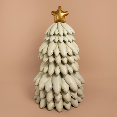 К Фигура 3D, Новогодняя елка, Сатин, Кремовый, 51''/130 см, 1 шт.