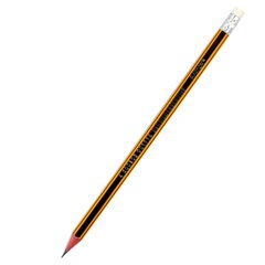 
          Карандаш ч/г Alingar HB, дерево, с ластиком, шестигранный, заточенный, корпус черный с оранжевыми полосами, 12 шт/уп, картонная упаковка