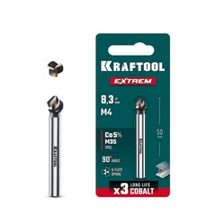 KRAFTOOL EXTREME Со5-А, d 8.3х6х50 мм, Z3, 90°, сталь M35, U-образная спираль, зенковка (29734-4)