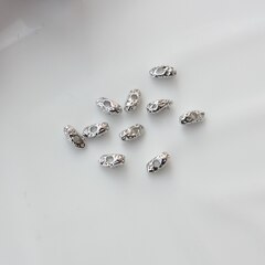 Бусина разделитель (спейсер) фриформ, 7*3 мм, родий, 10 штук. Р084