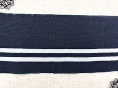 Подвязы трикотажные, ш. 14 см, L 123 см, тёмно-синий с белым