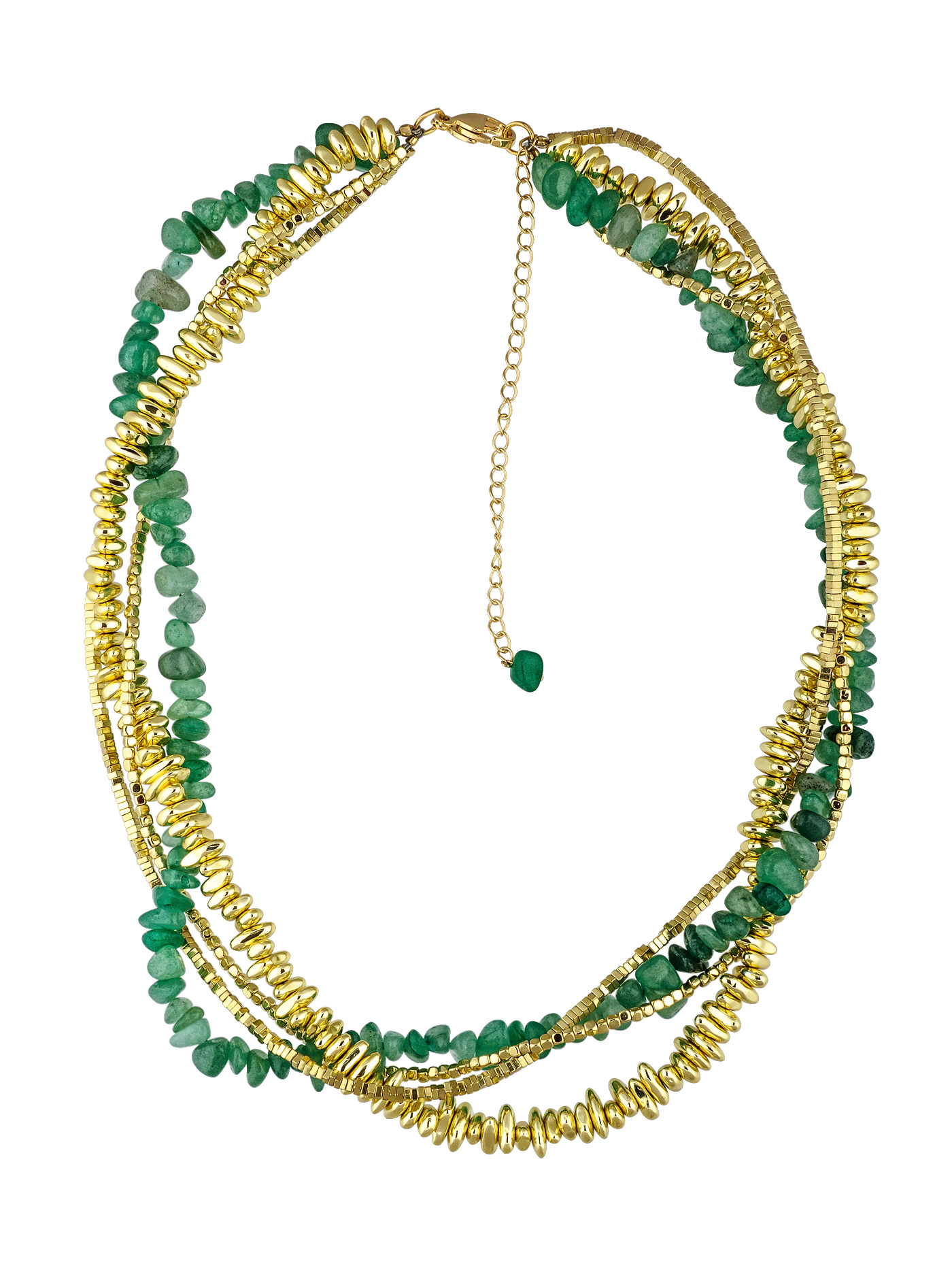 Колье с авантюрином и гематитом