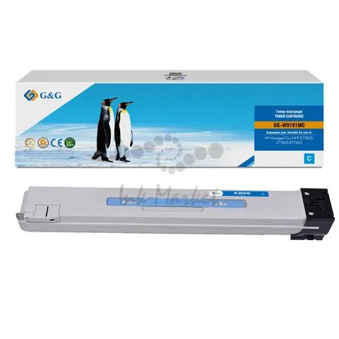 Картридж G&G для HP Managed CLJ E77822,E77825,E77830, (28 000 стр.), голубой (замена W9191MC)