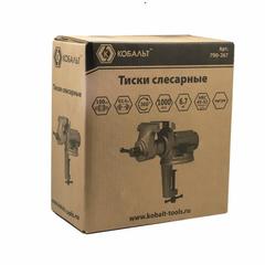 Тиски слесарные поворотные КОБАЛЬТ настольные, ширина губок 100 мм, захват 63.5 мм, 6.7 кг, наковальня, коробка (790-267)