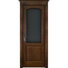 Купить Межкомнатная дверь массив ольхи Фоборг античный орех остеклённая