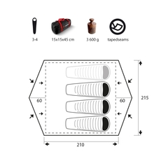 Палатка Trimm Adventure GLOBE-D, зеленый 3+1