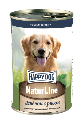 Консервы для собак Happy Dog NatureLine (Ягненок с рисом)