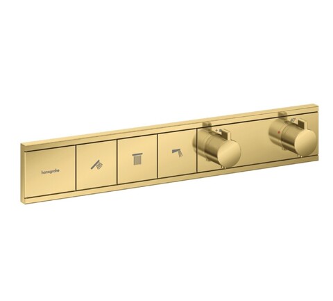 Hansgrohe RainSelect 15381990 Термостатический смеситель для ванны для 3 потреб. (золото полированное)